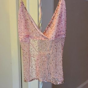 Y2K Beaded Halter Top